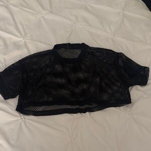 Forever 21 Black Mesh Crop Top